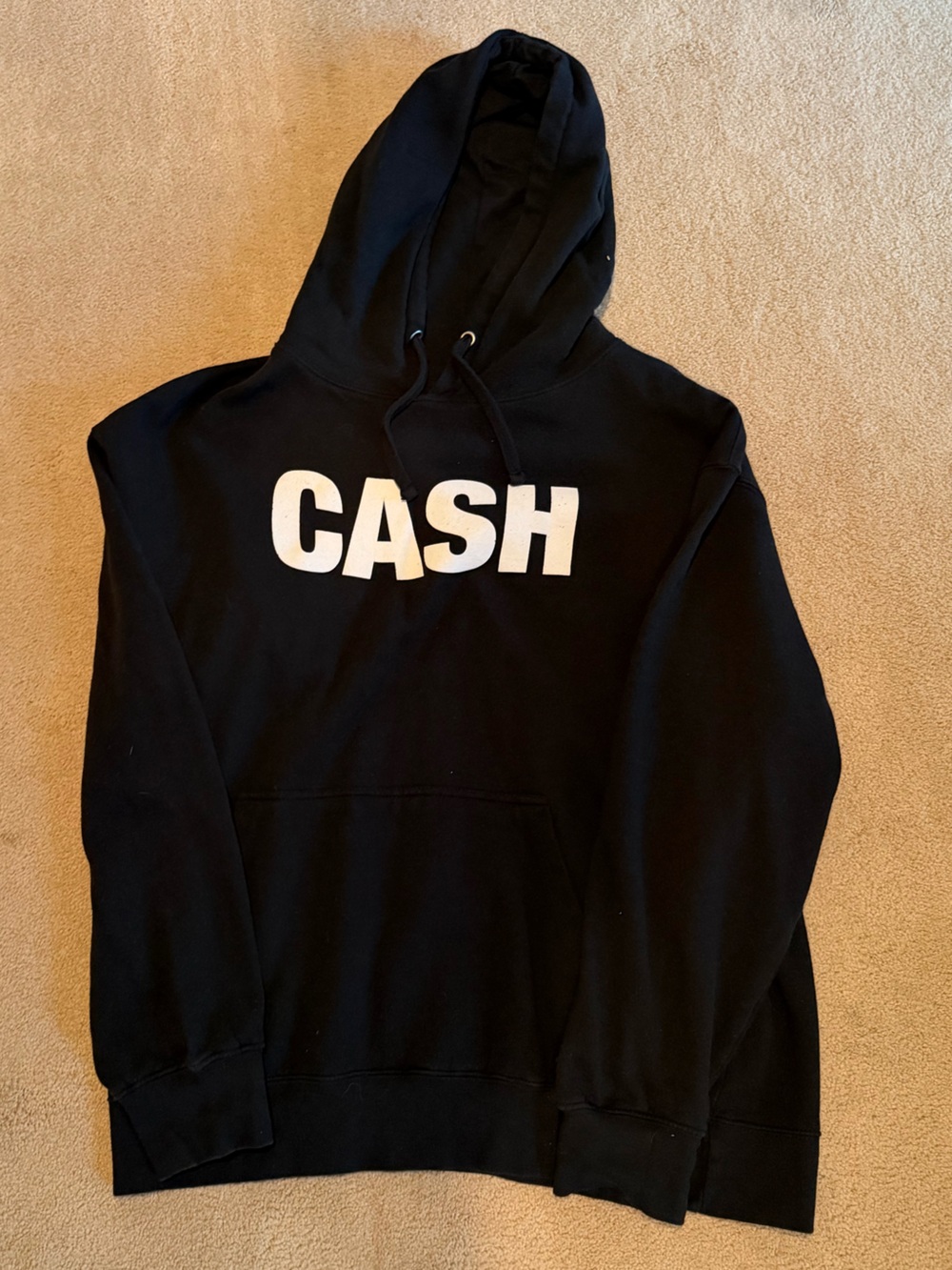 Black Hoodie with White CASH